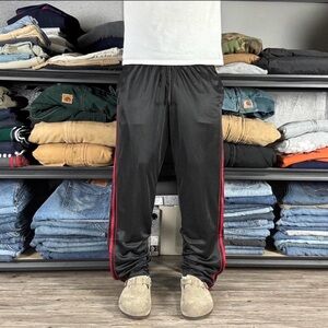 Y2K black and red striped sweatpants